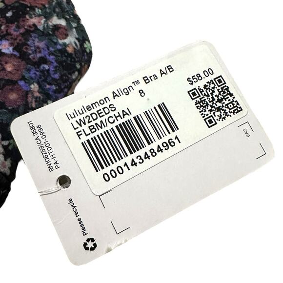 Lululemon Align Bra Reversible A/B Cup Nulu Size 8 Flower Burst Indigo W2DEDS - Picture 8 of 8